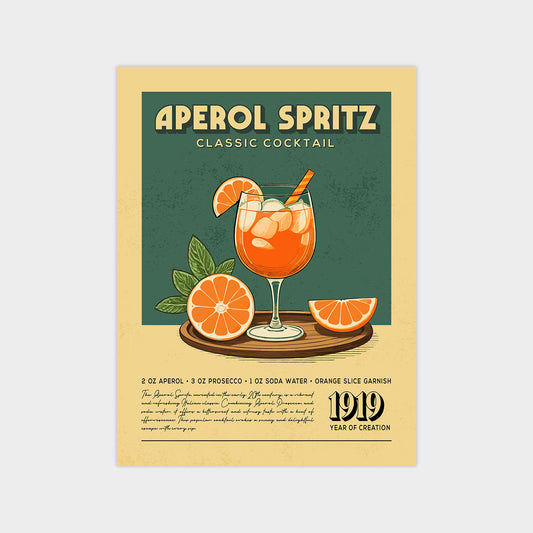 Aperol Spritz - Classic Cocktail Poster