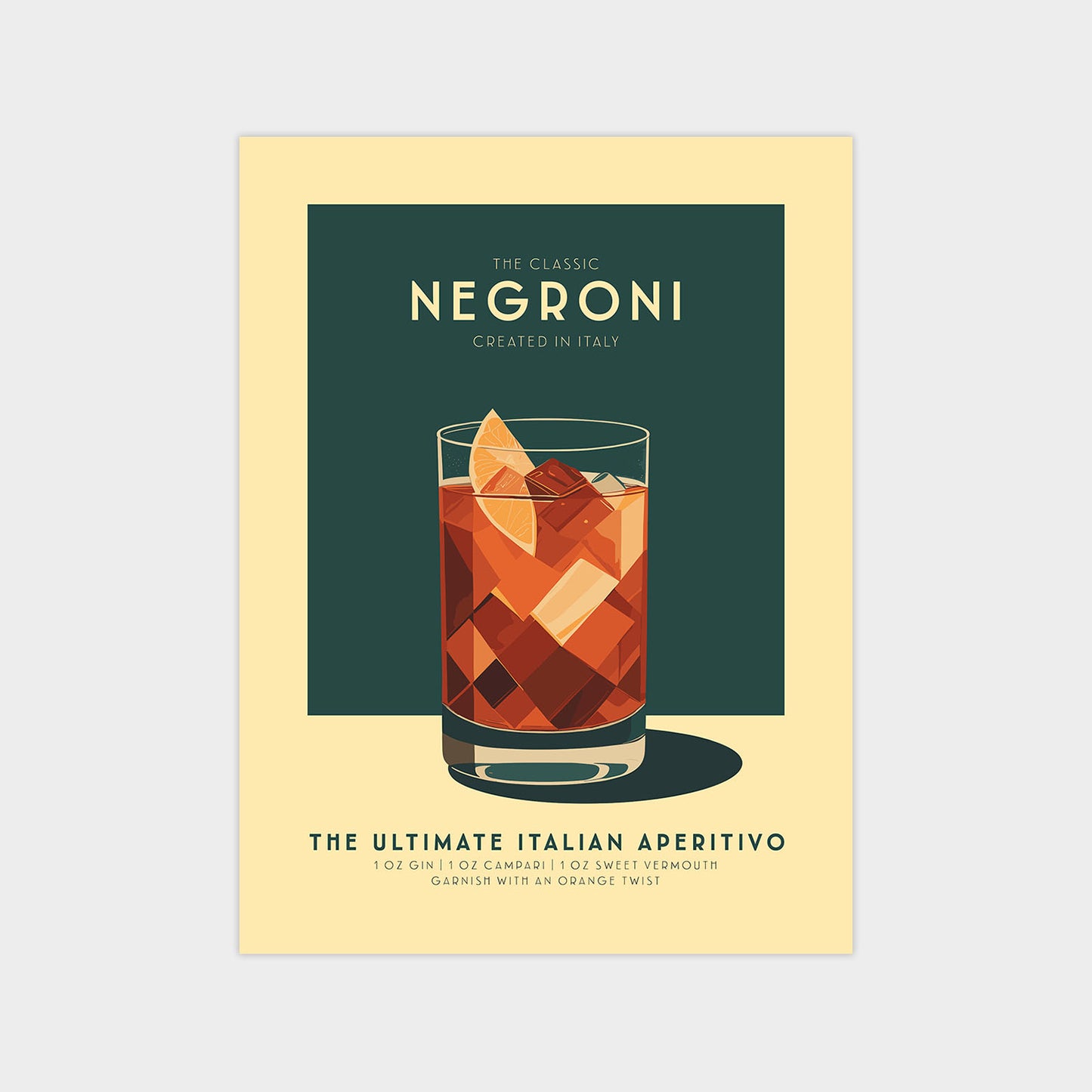 Negroni - Vintage Cocktail Poster
