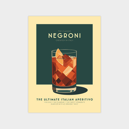 Negroni - Vintage Cocktail Poster