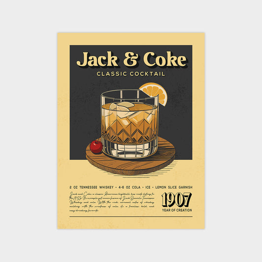 Jack and Coke - Classic Cocktail Poster