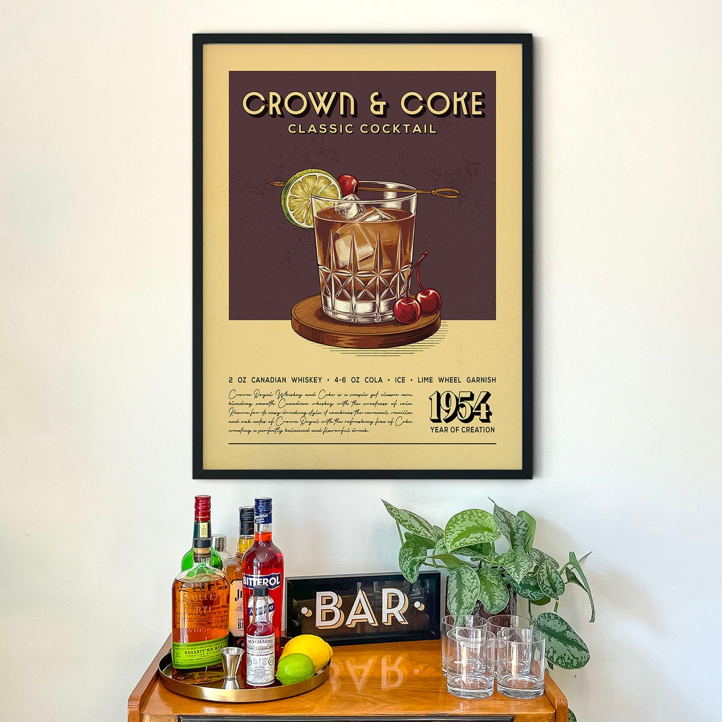 Crown and Coke - Classic Cocktail Poster