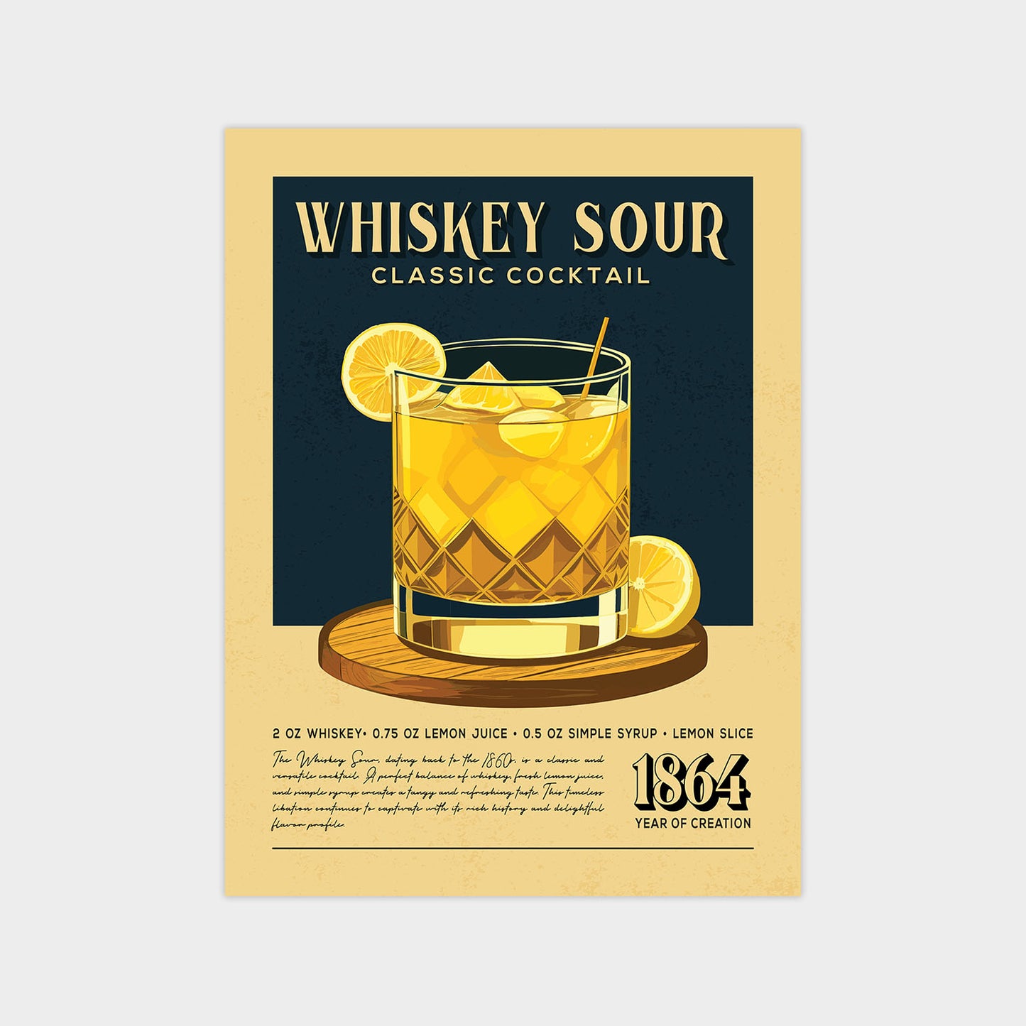 Whiskey Sour - Classic Cocktail Poster