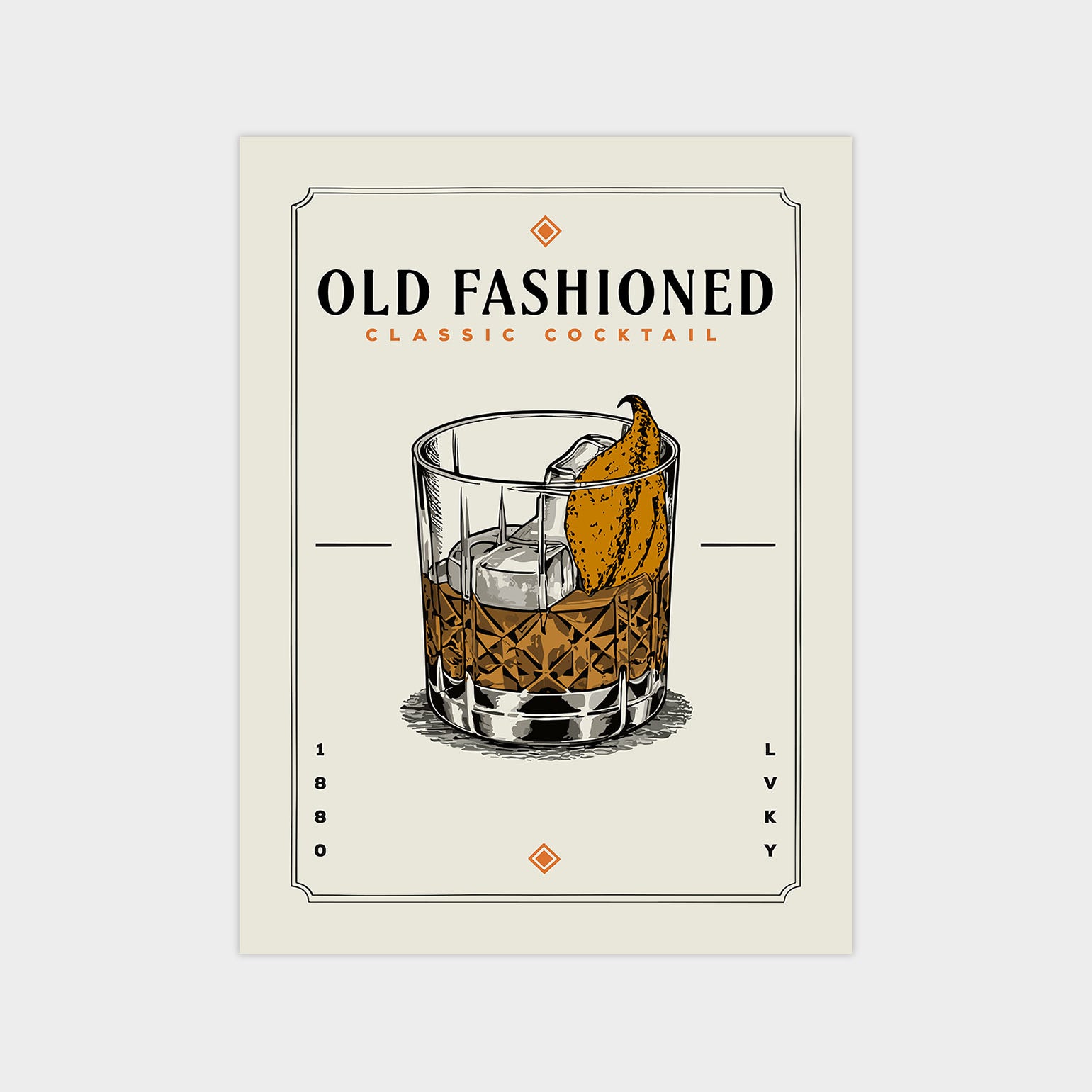 Old Fashioned - Minimalist Cocktail Poster