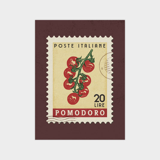 a postage stamp with tomatoes on it