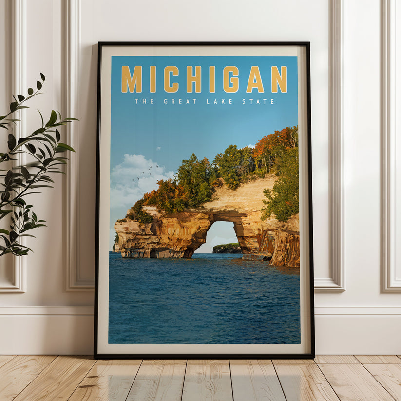 Michigan Vintage Wall Art Travel Poster | Vintaprints