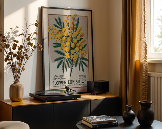 a picture of a flower exhibition on a table