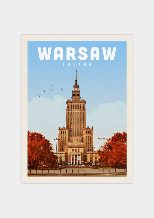 Warsaw, Poland - Vintage Travel Print