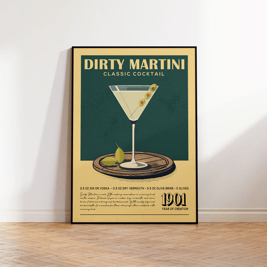 Dirty Martini - Classic Cocktail Poster