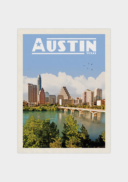 Austin, Texas Vintage Wall Art Travel Poster | Vintaprints