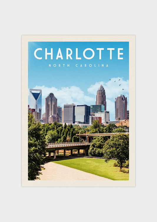 Charlotte, North Carolina - Vintage Travel Print - Vintaprints