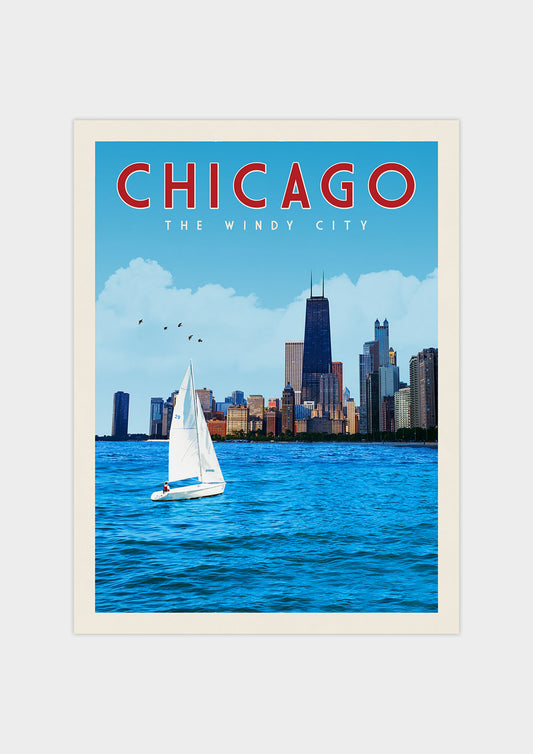 Chicago, Illinois Vintage Wall Art Travel Poster | Vintaprints
