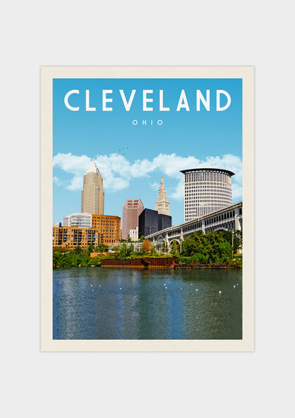 Cleveland, Ohio - Vintage Travel Print - Vintaprints