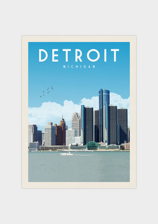 Detroit, Michigan Vintage Wall Art Travel Poster | Vintaprints