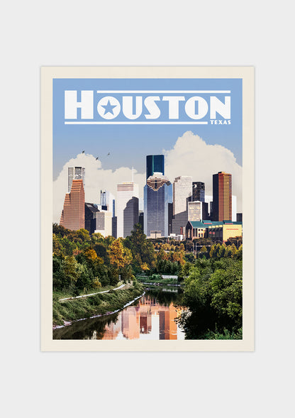 Houston, Texas Vintage Wall Art Travel Poster | Vintaprints