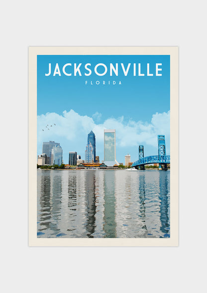 Jacksonville, Florida Vintage Wall Art Travel Poster | Vintaprints
