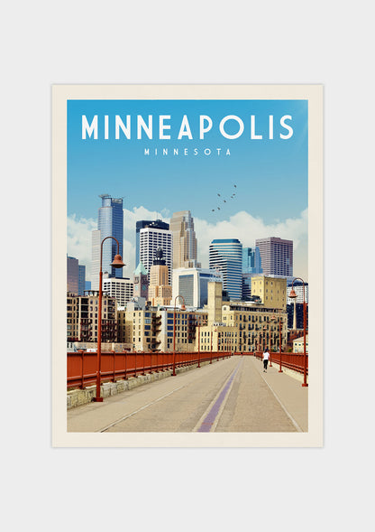 Minneapolis, Minnesota Vintage Wall Art Travel Poster | Vintaprints