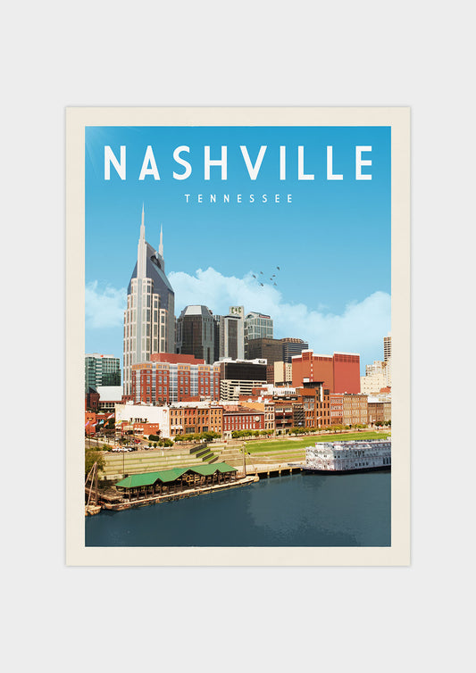 Nashville, Tennessee Vintage Wall Art Travel Poster | Vintaprints