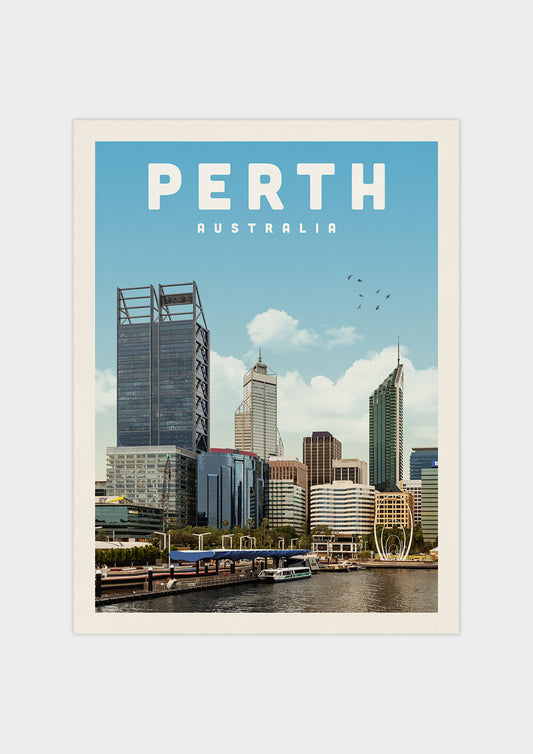 Perth, Australia - Vintage Travel Print - Vintaprints