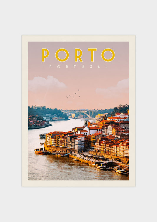 Porto, Portugal - Vintage Travel Print