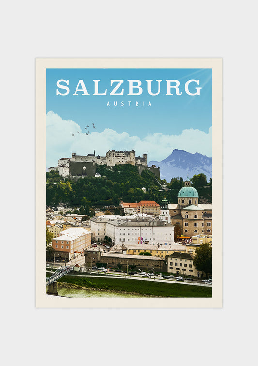 Salzburg, Austria - Vintage Travel Print