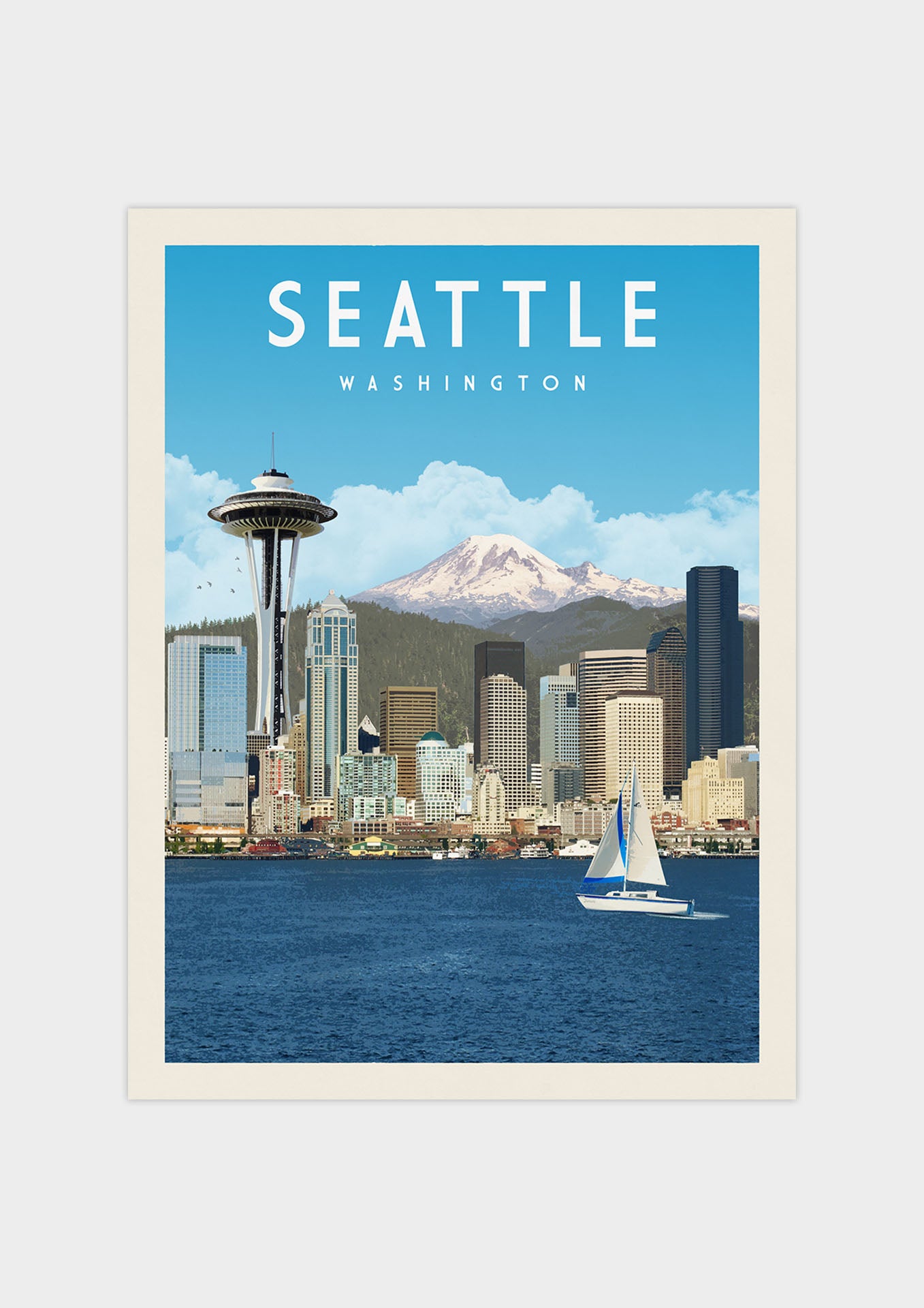 Seattle, Washington Vintage Wall Art Travel Poster | Vintaprints