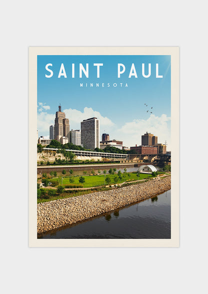 St. Paul, Minnesota Vintage Wall Art Travel Poster | Vintaprints