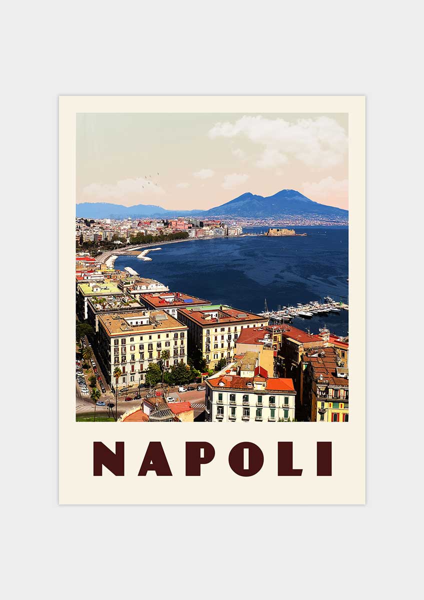 Naples, Italy - Vintage Travel Poster