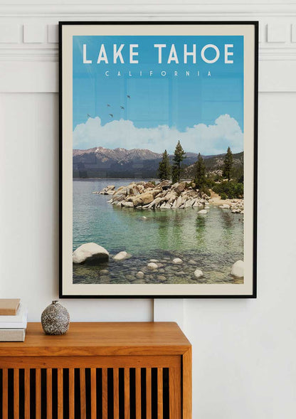 Lake Tahoe, California - Vintage Travel Print
