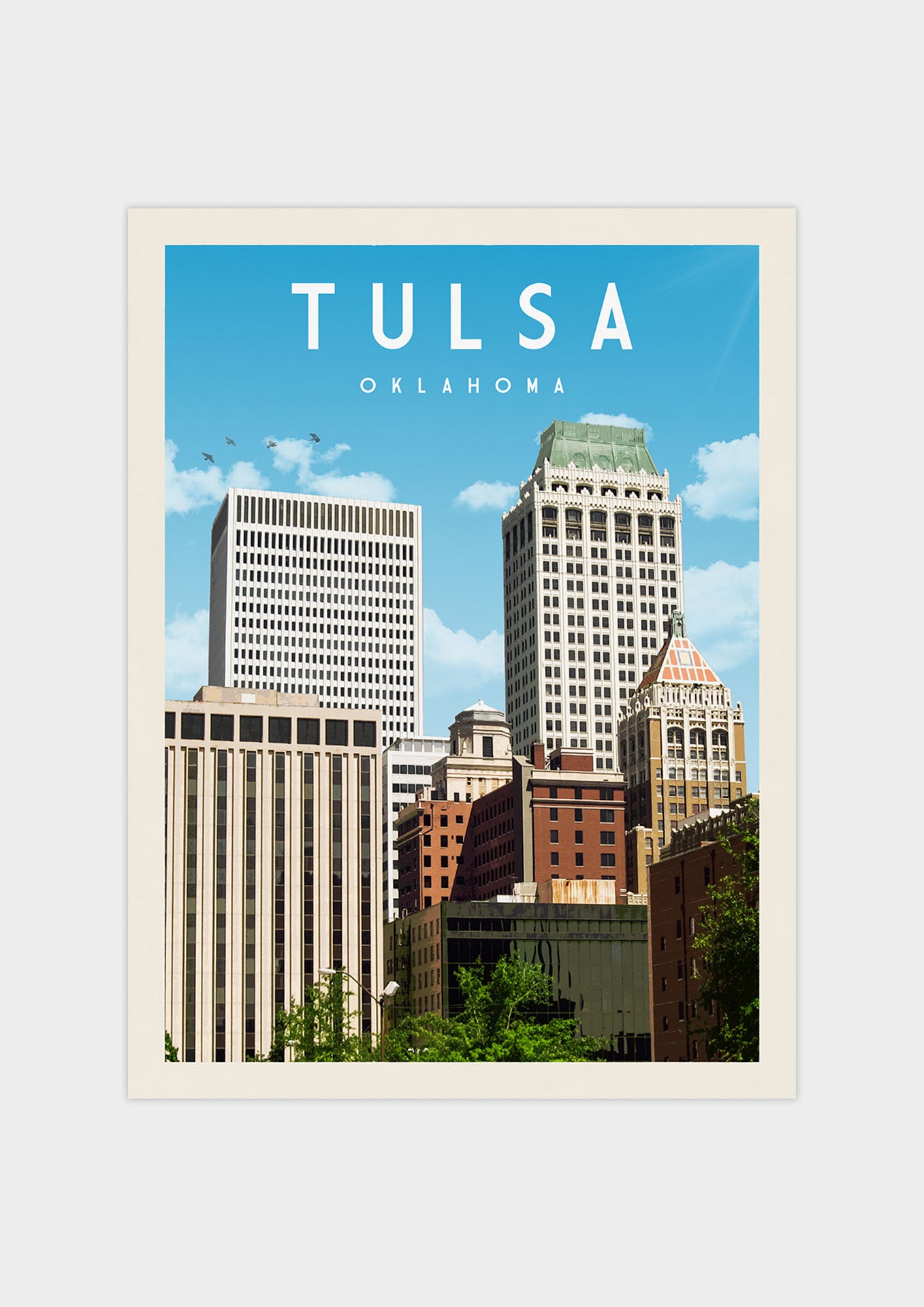 Tulsa, Oklahoma Vintage Wall Art Travel Poster | Vintaprints