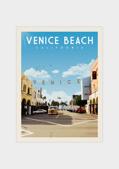 Venice Beach, California Vintage Wall Art Travel Poster | Vintaprints