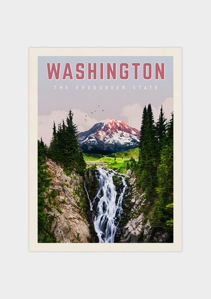 Washington State Vintage Wall Art Travel Poster | Vintaprints