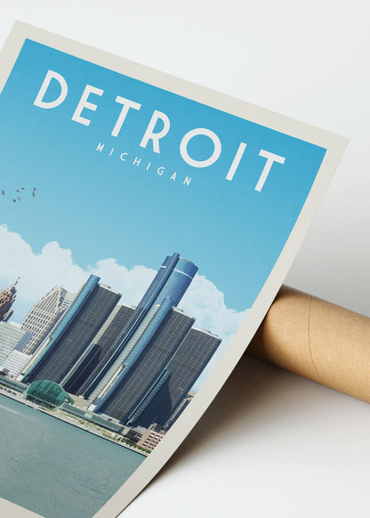 Detroit, Michigan - Vintage Travel Print - Vintaprints