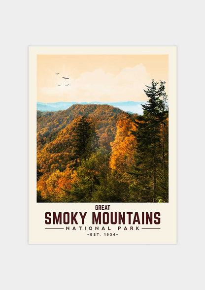 Great Smoky Mountains National Park - Minimalist Travel Print