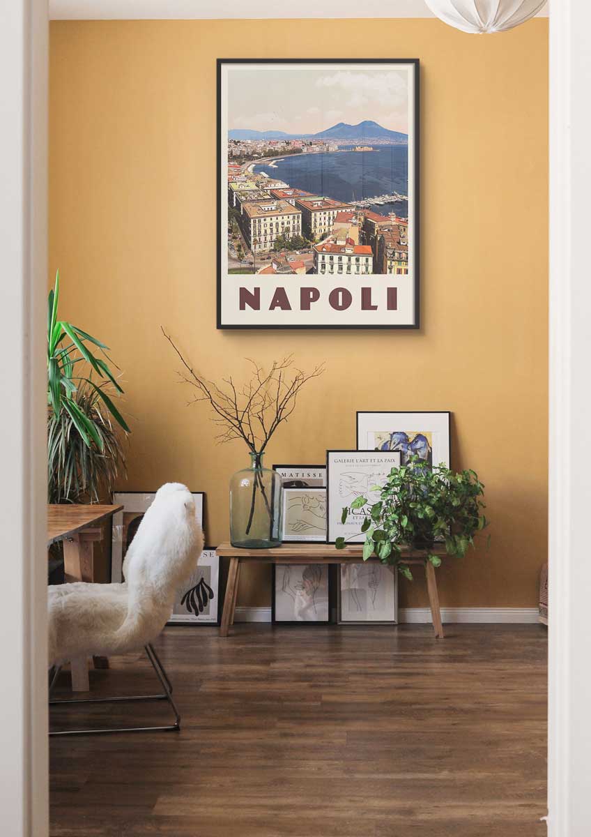 Naples, Italy - Vintage Travel Print