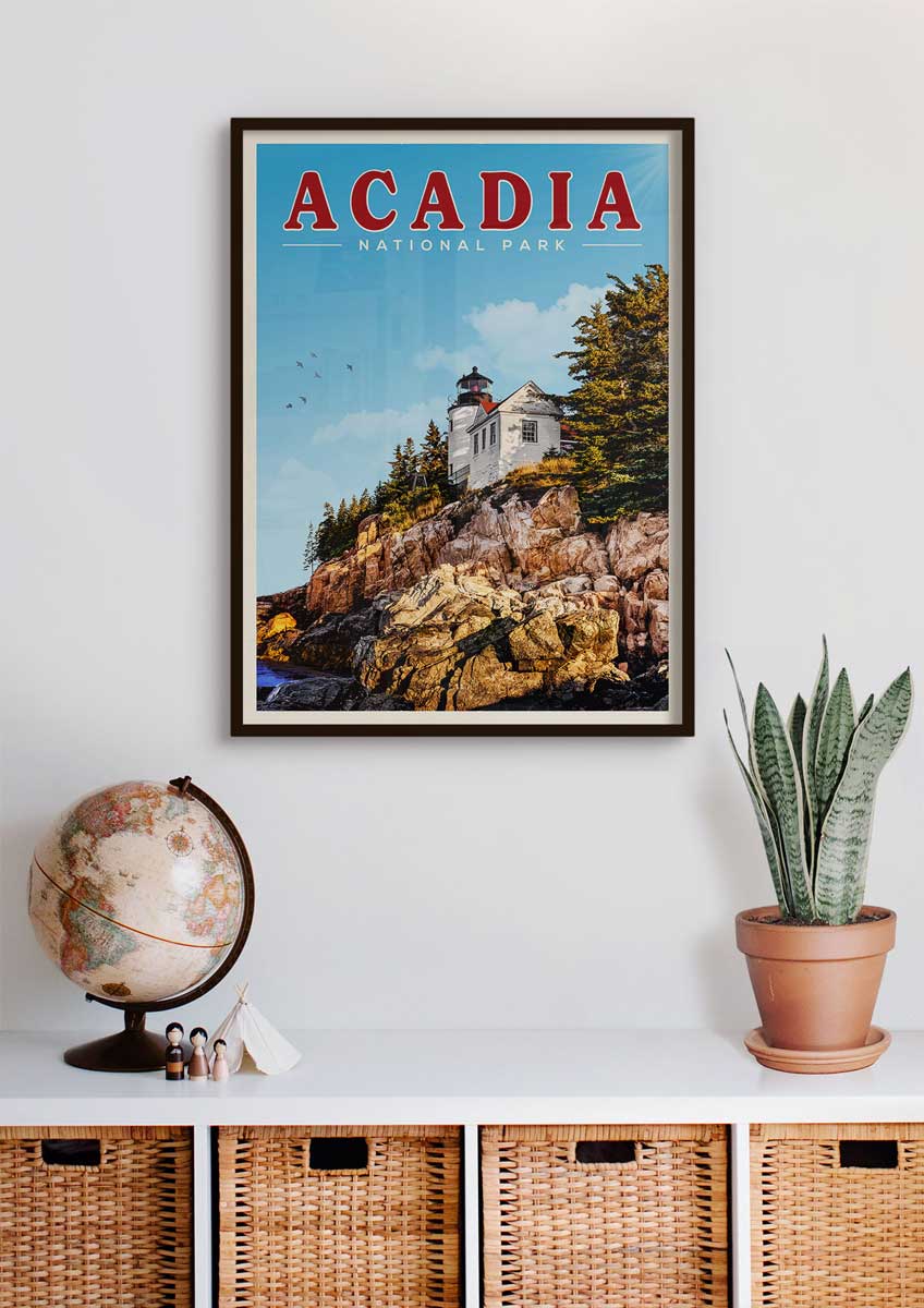 Acadia Vintage National Park Poster