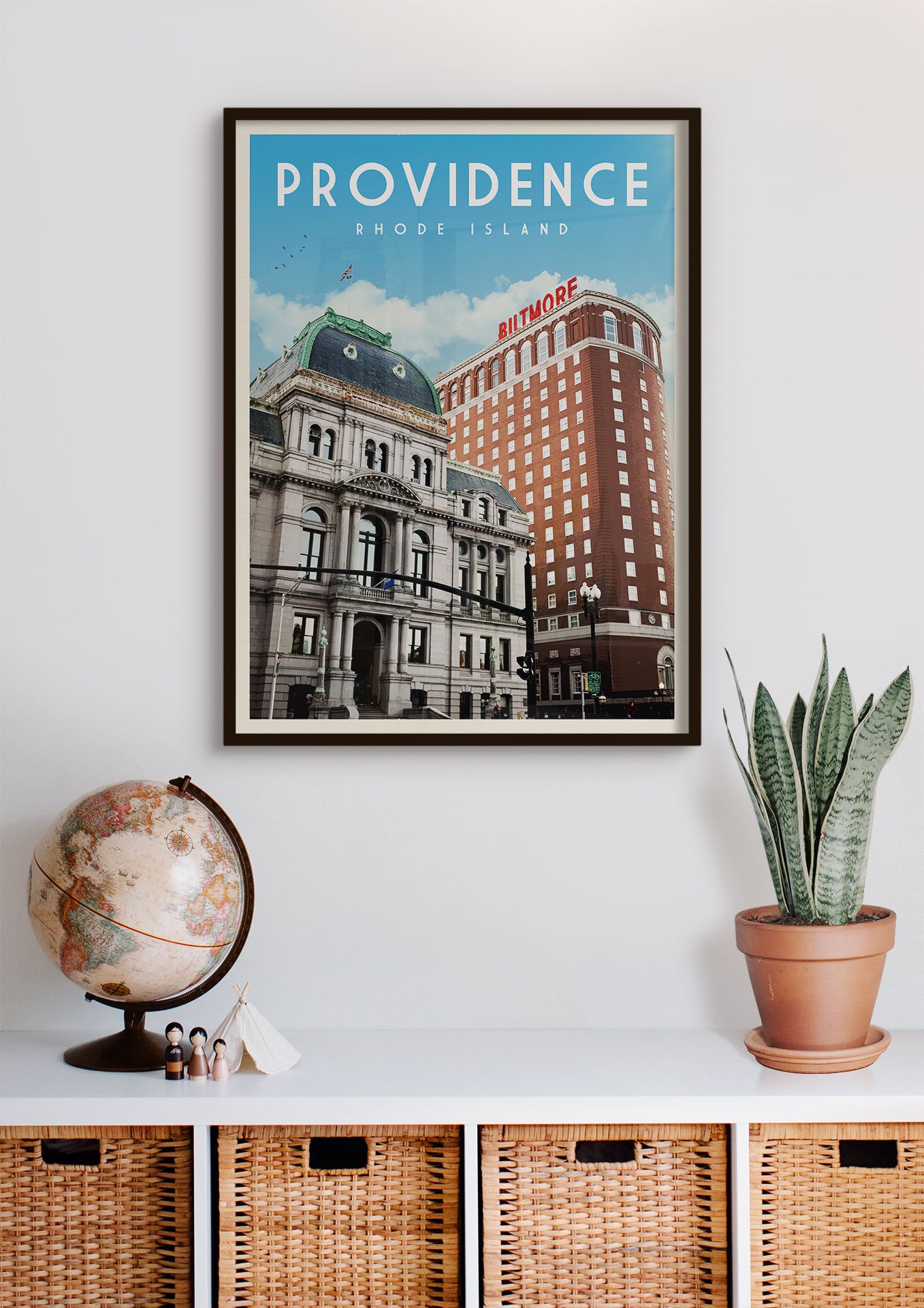 Providence, Rhode Island - Vintage Travel Print