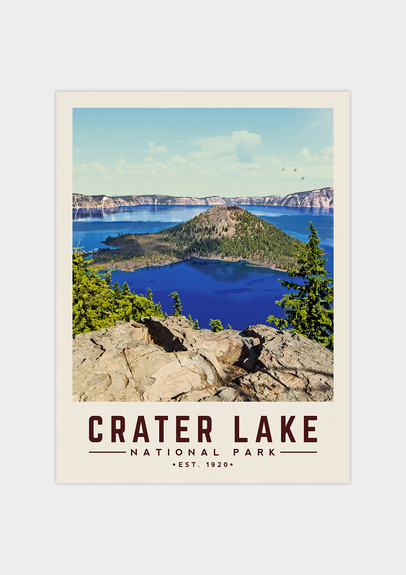 Crater Lake Minimalist National Park Poster | Vintaprints