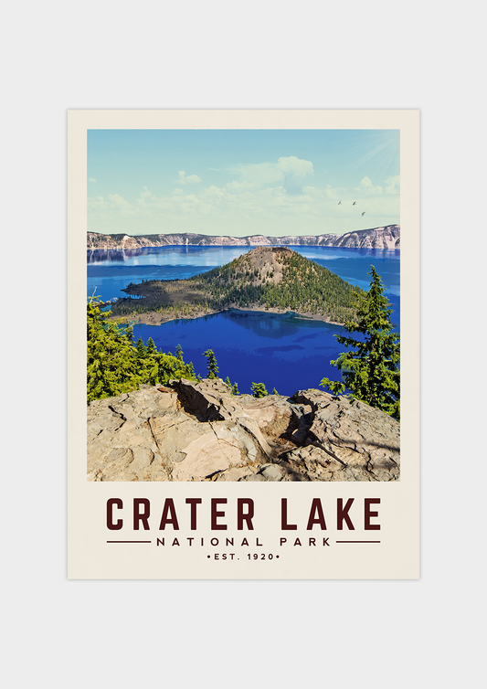 Crater Lake Minimalist National Park Poster | Vintaprints