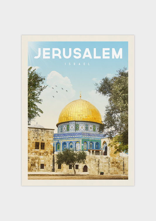 Jerusalem, Israel - Vintage Travel Print