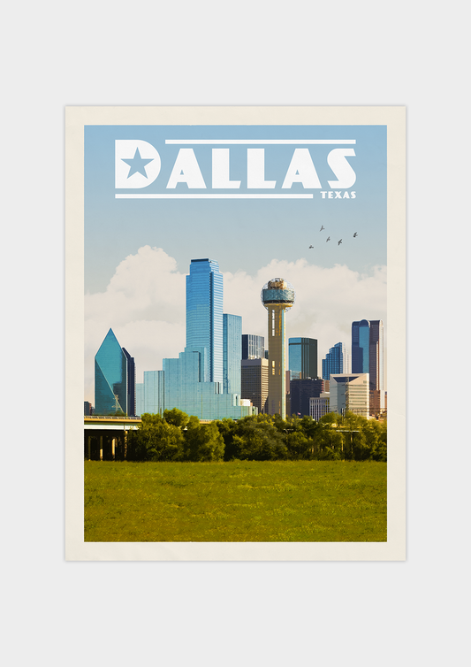 Dallas, Texas - Vintage Travel Print