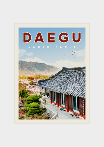Daegu, South Korea - Vintage Travel Print