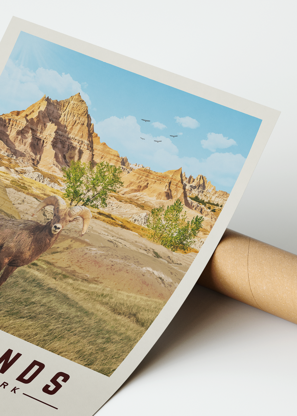 Badlands National Park - Minimalist Travel Print