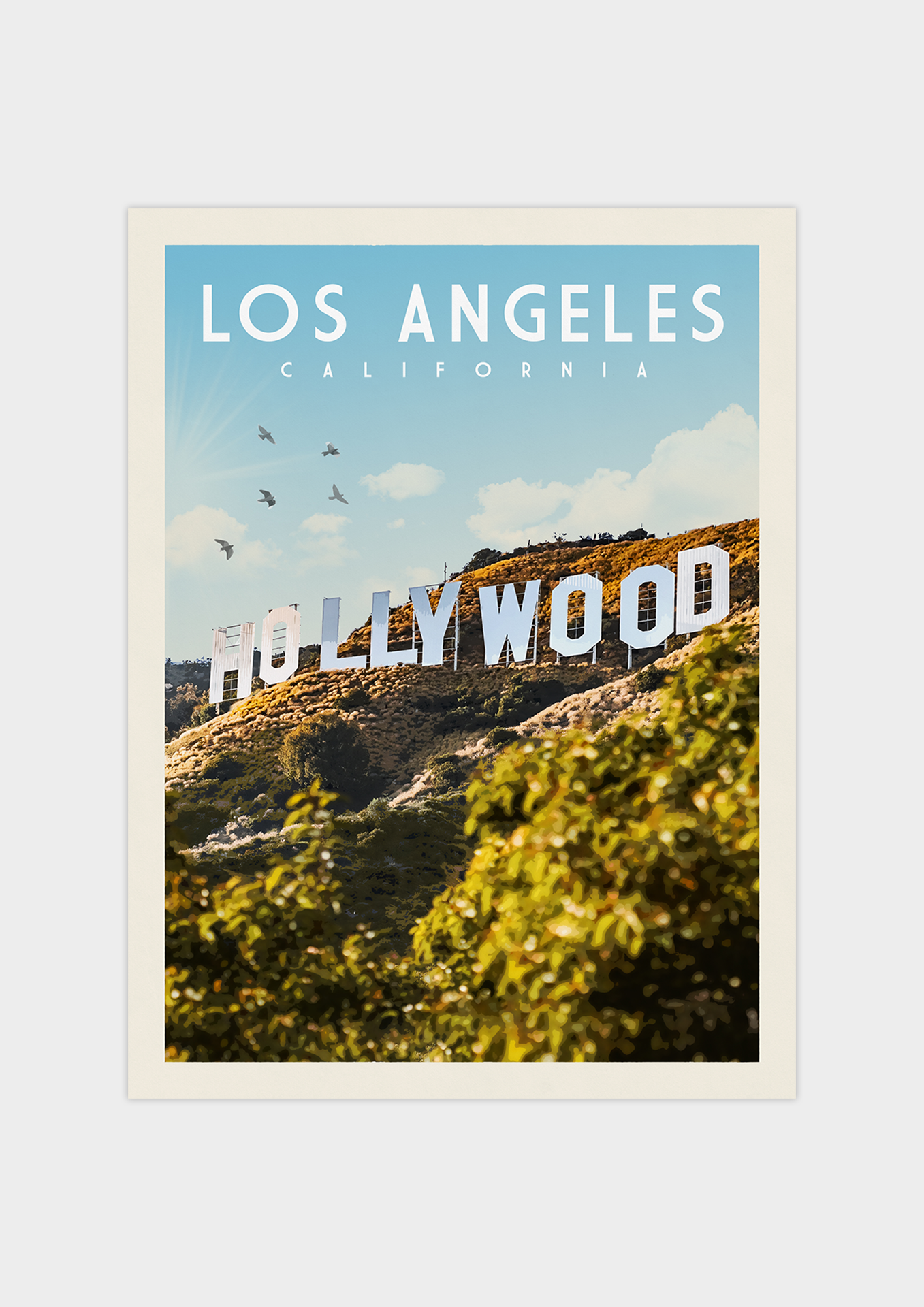 Hollywood, California Vintage Wall Art Travel Poster | Vintaprints