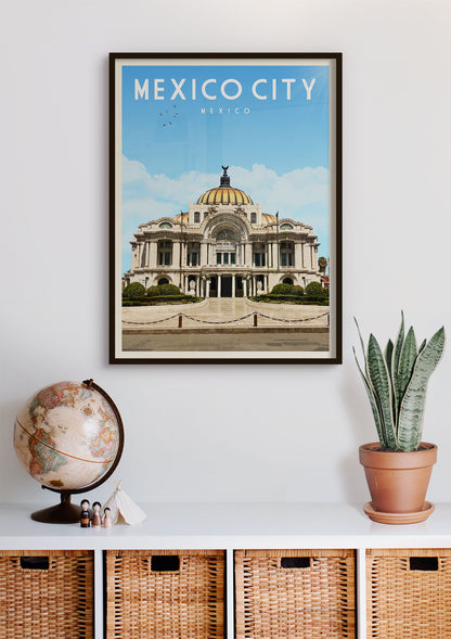 Mexico City, Mexico - Vintage Travel Print