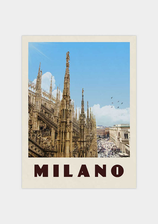 Milan, Italy - Vintage Travel Print