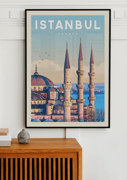 Istanbul, Turkey - Vintage Travel Print