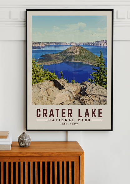 Crater Lake National Park - Minimalist Travel Print