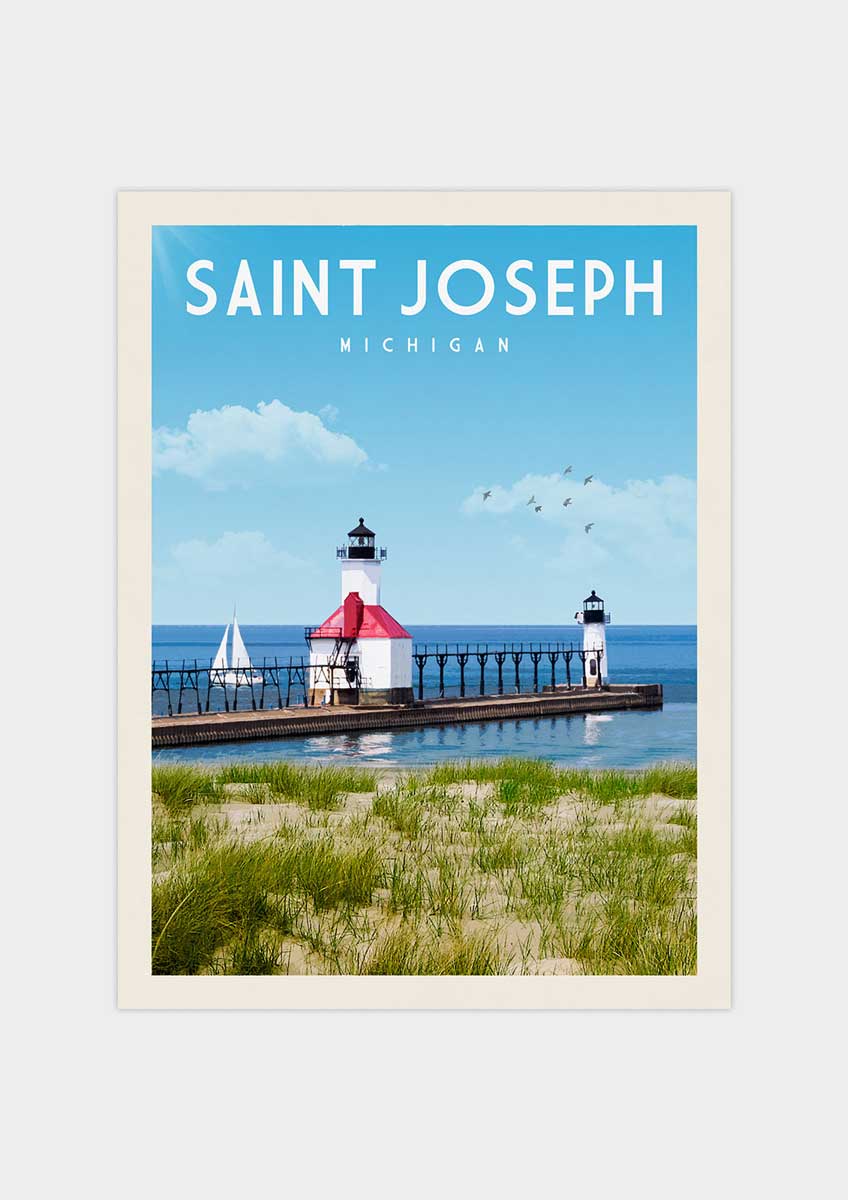 St. Joseph, Michigan Vintage Wall Art Travel Poster | Vintaprints