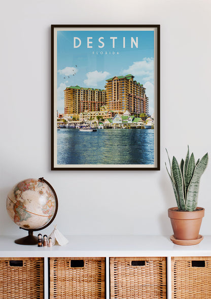 Destin, Florida - Vintage Travel Print