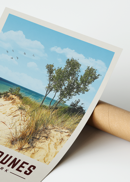 Indiana Dunes Minimalist National Park Poster
